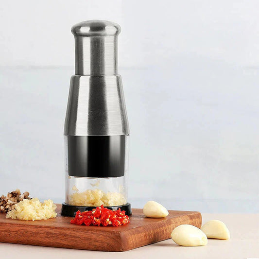 Torving Manual Garlic Chopper - Compact Hand Pull Food Chopper with Stainless Steel Blades